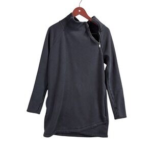 Athleta Dress Small Black Cozy Karma Mock Neck Sweater Dress Stretch Pockets